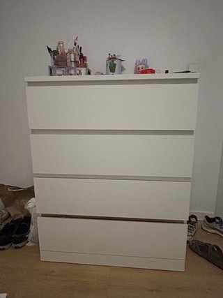 Cómoda 4 cajones madera blanca