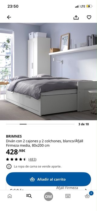 Cama nido Ikea Brimnes como nueva