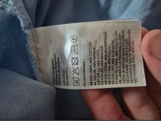 Vestido camisero de lino azul