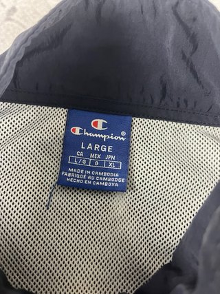 Cortavientos Champion Talla L navy rojo blanco