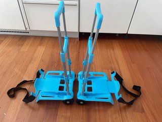 Coppia carrellini porta zaino bambino