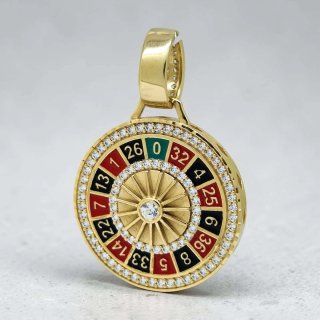 Collar con colgante de ruleta de casino