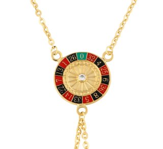 Collar con colgante de ruleta de casino