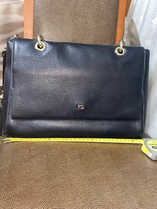 Bolso PG Negro Piel Asa Cadena Dorada