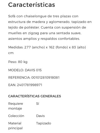 Sofá esquinero gris tela