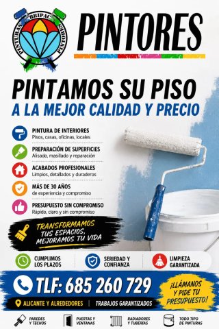 PINTOR PROFESIONAL  MÁS DE 30 AÑOS DE EXPERIENCIA.