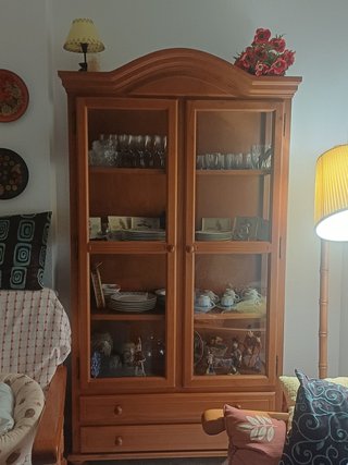 Vitrina de madera y cristal