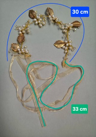 Diadema y corona de fiesta dorada y blanca