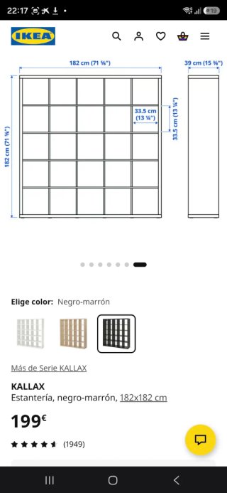 Librería Kallax Ikea Negra
