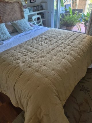 Edredón lino Zara Home Beige cama 180