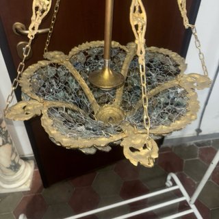 Lampadario Murano Vetro Fuori Grappoli Oro