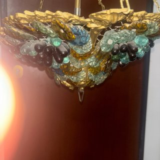 Lampadario Murano Vetro Fuori Grappoli Oro