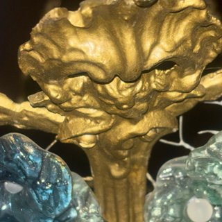 Lampadario Murano Vetro Fuori Grappoli Oro