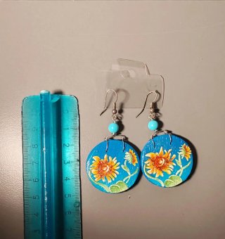 Orecchini fatti a mano con girasoli