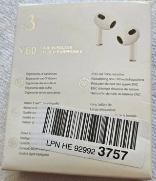 Auriculares Y60 True Wireless Stereo