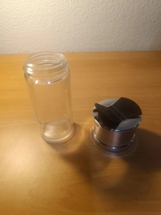 Especiero giratorio negro con 8 botes cristal