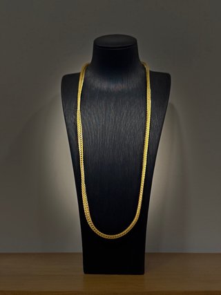 Cadena Eslabón Doble- Plata Chapada en Oro 18K