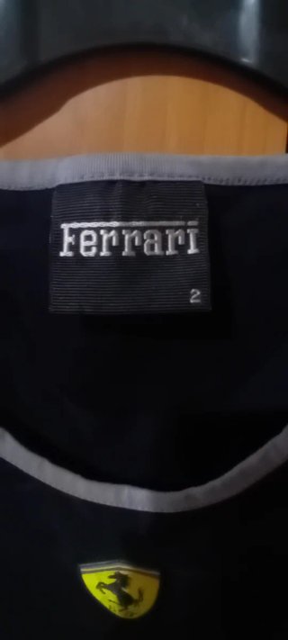 Maglia Ferrari Nera Logo Taglia XS