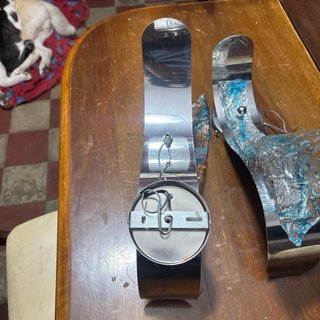 Coppia Applique Vetro Mazzega Acciaio Cromato