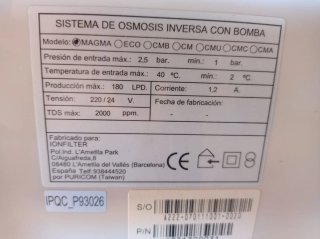 Depuradora de agua Osmosis Inversa Ionfilter