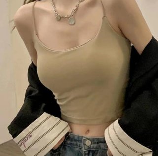 Camiseta tirantes nylon verano beige