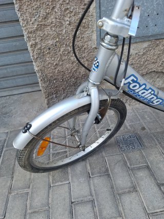 Bicicleta Plegable Urbana Plateado/Azul