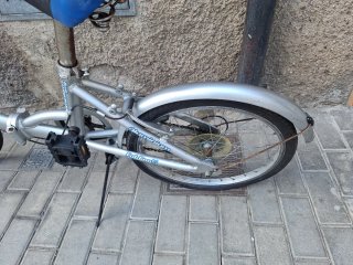 Bicicleta Plegable Urbana Plateado/Azul
