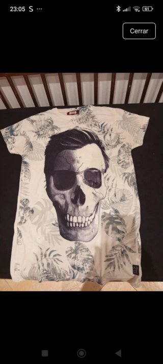 Camiseta Estampada Calavera Talla XS