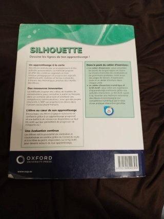 Silhouette libro escolar en francés