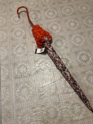 Paraguas Romanelli Vintage Floral Naranja Nuevo