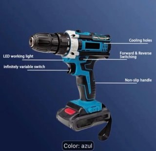 Taladro Percutor Inalámbrico Azul