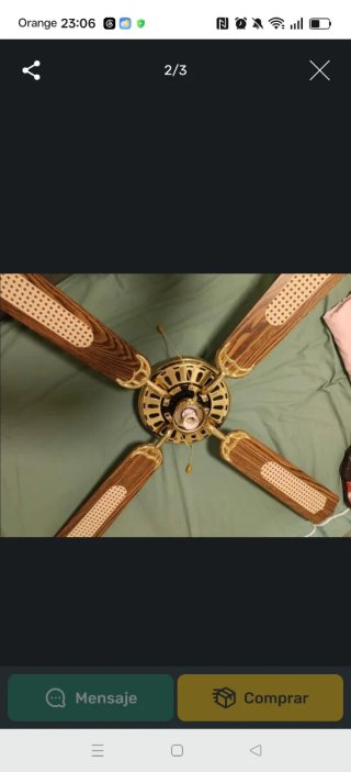 Ventilador de techo madera y metal