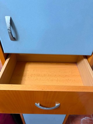 Conjunto 2 armarios baño madera y gris