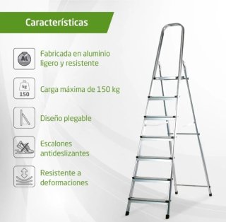 Escalera aluminio 7 peldaños en perfecto estado