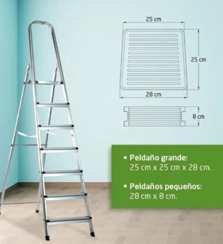 Escalera aluminio 7 peldaños en perfecto estado