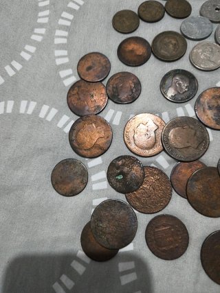 Lote 50 Monedas Antiguas España y de cobre