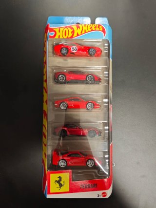 Pack 5 Coches Ferrari Hot Wheels
