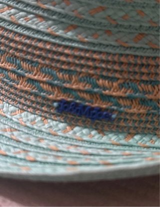 Sombrero de paja tejido turquesa