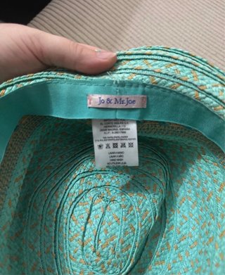 Sombrero de paja tejido turquesa