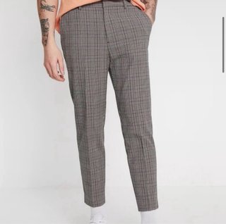 Pantaloni a quadri grigi H&M taglia M