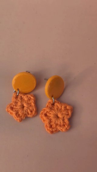 Pendientes crochet corazón y estrella