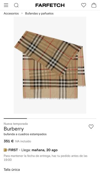 Bufanda Burberry Cachemir Lino Beige