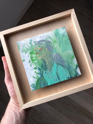 Obra de arte sobre madera, de autor