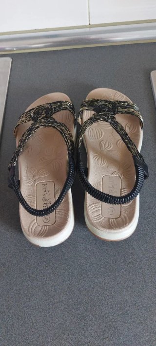 Sandalias Hualunaote Mujer Talla 40 Beige/Negro