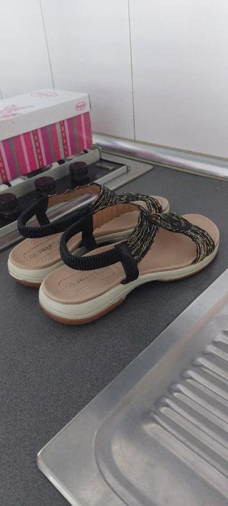 Sandalias Hualunaote Mujer Talla 40 Beige/Negro