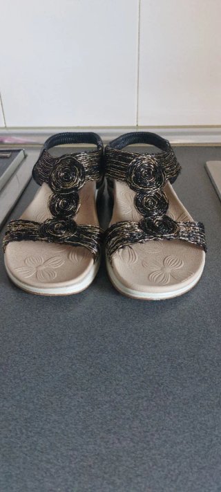 Sandalias Hualunaote Mujer Talla 40 Beige/Negro