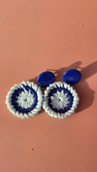 Pendientes Crochet Negros y Blancos