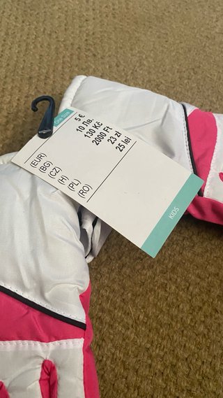 Luvas de Inverno Criança Rosa e Branco
