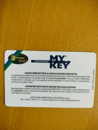 6 Llaves de seguridad, Mottura con Núcleo Replay.
