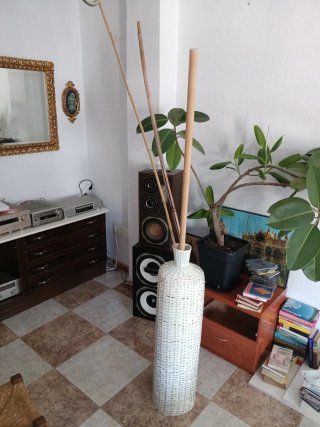 Jarrón Decorativo Mimbre Blanco